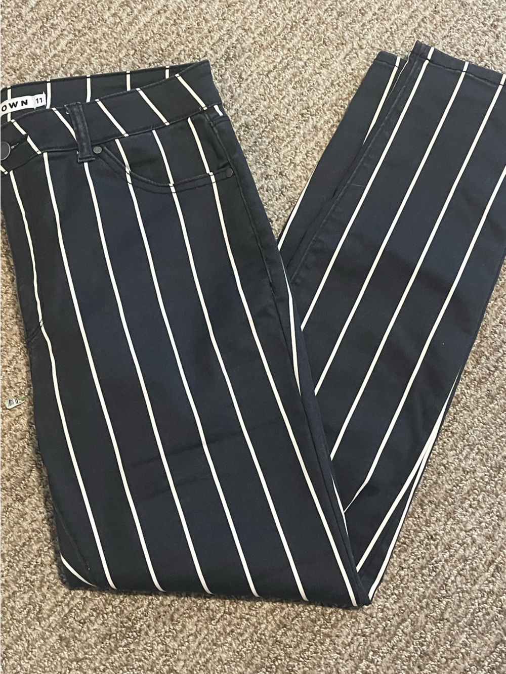 Tinseltown Navy Jeggings with White Pinstripes
